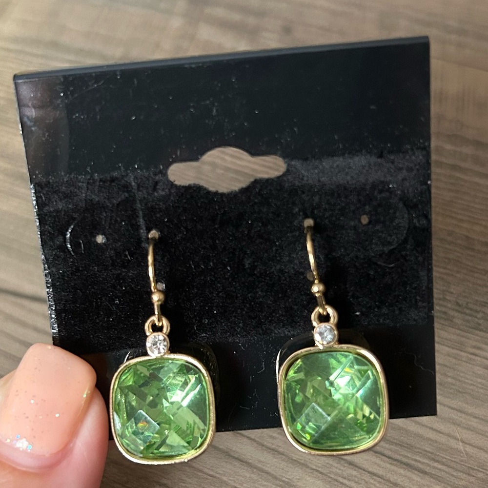 Green Drop Earrings